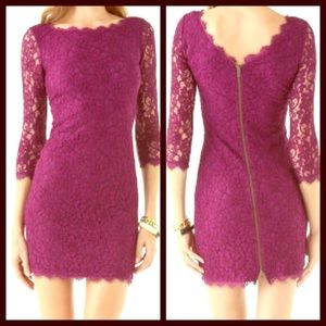 DVF Zarita Lace Dress in Plum